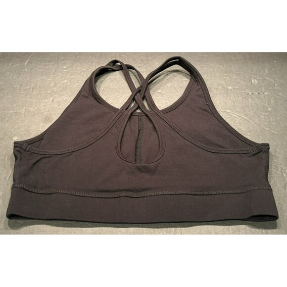 DKNY Padded Black Crossed Back Sports Bra Women's Size L - Picture 2 of 4